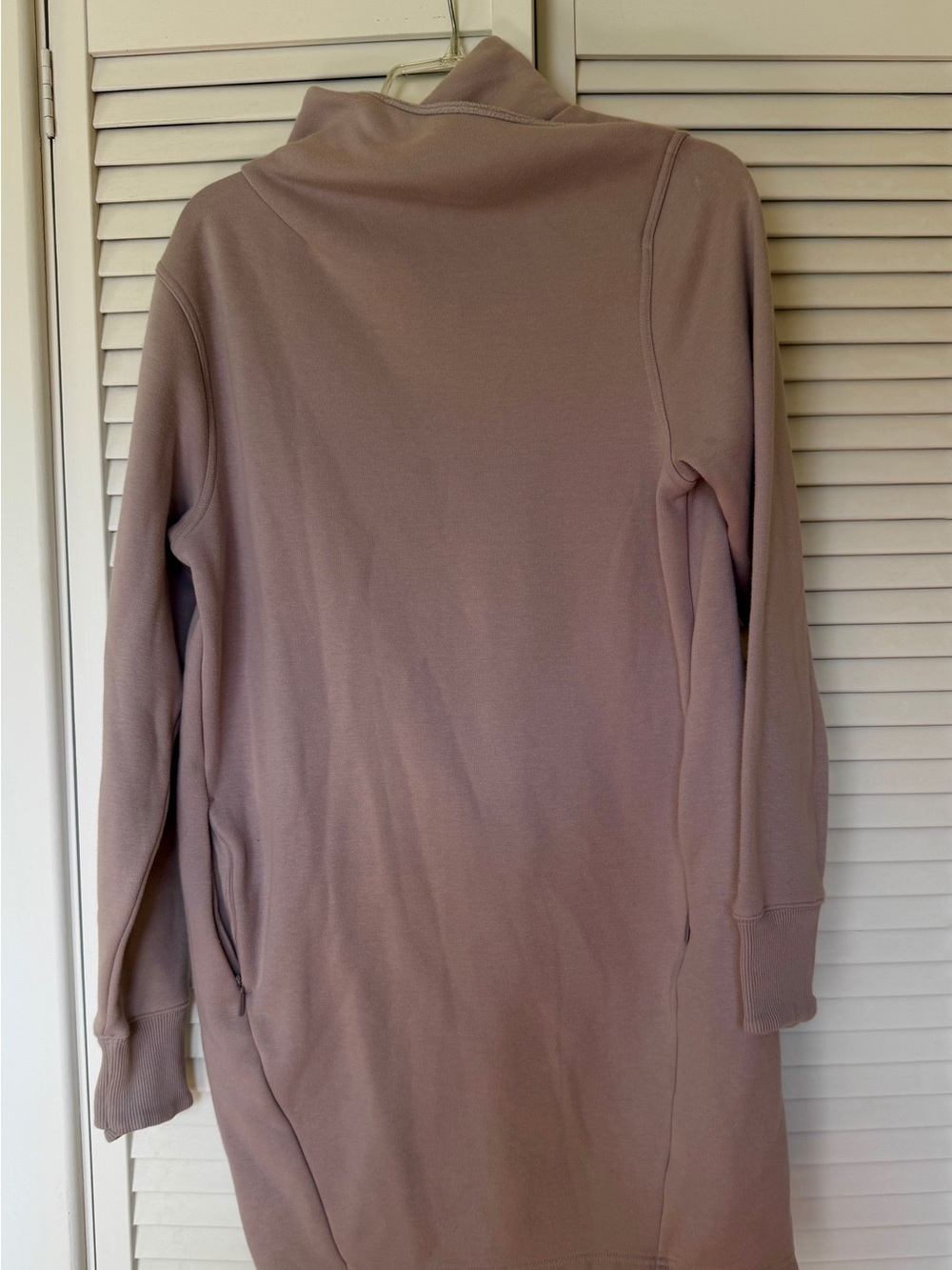 Athleta Mauve Taupe Cowl Neck Sweater Dress